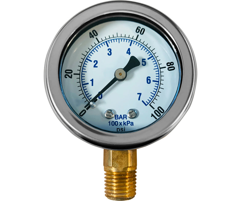 Dilution Solution Pressure Gauge, 0-100 PSI, 1/4" Mount